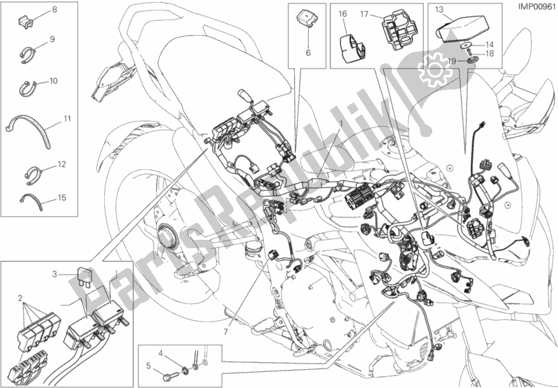 Tutte le parti per il Cablaggio Elettrico del Ducati Multistrada 1200 S ABS 2015